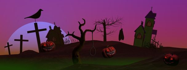 Luna llena Halloween escena
 - Foto, Imagen