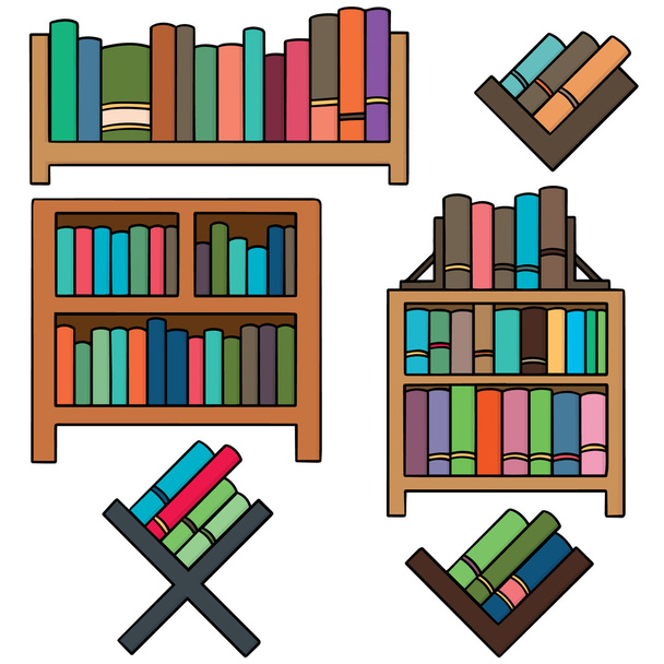 vector set of bookshelf - Vector, Image