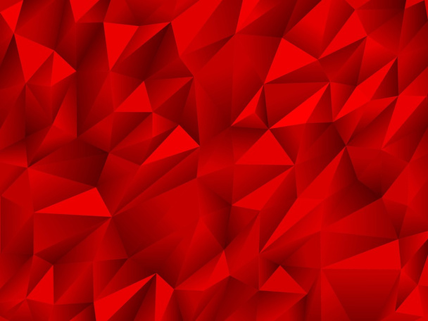Rode abstract low-poly, veelhoekige driehoekige achtergrond. - Vector, afbeelding