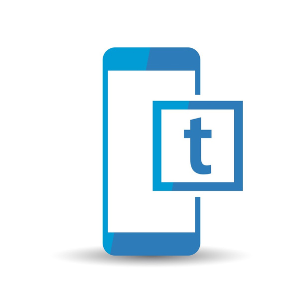 Icono de teléfono inteligente azul realista con pantalla en blanco aislada. Moderno teléfono plano simple. Señal de red social de ilustración vectorial
. - Vector, imagen
