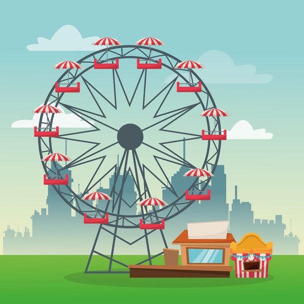 Roda gigante de design de carnaval
 - Vetor, Imagem