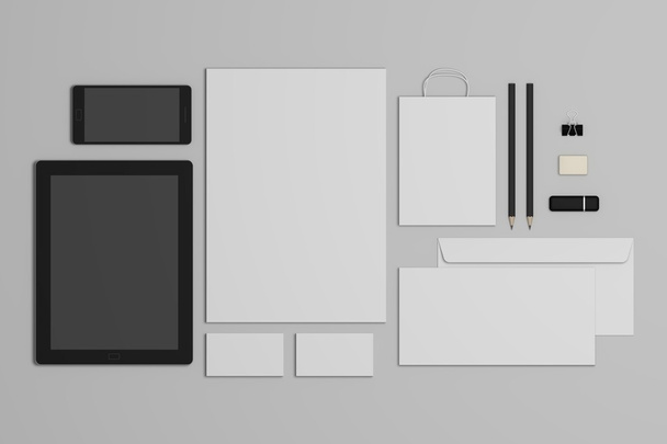 Mock-up 3d illustration business branding template. - Φωτογραφία, εικόνα