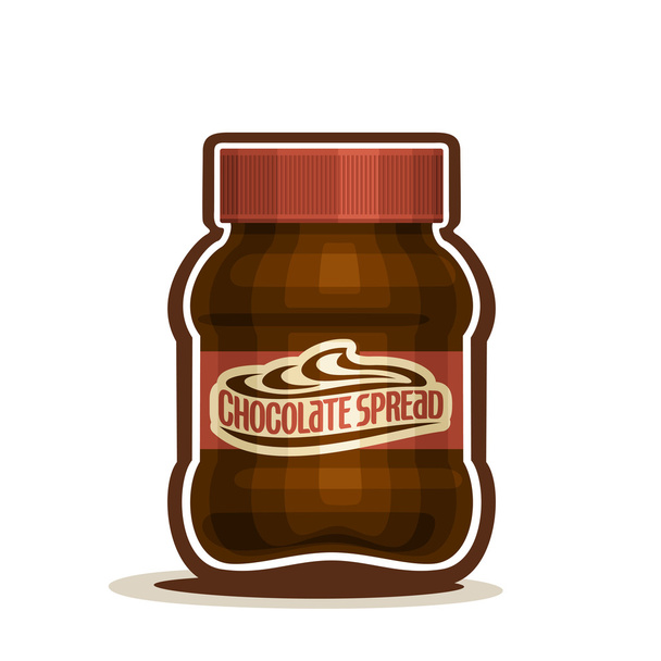 Wektor logo czekolada rozprzestrzeniać słój z etykiety - Wektor, obraz