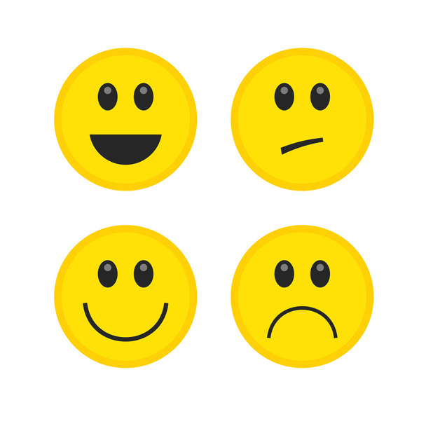 Emoticon. Vector style smile yellow face icons - Вектор,изображение