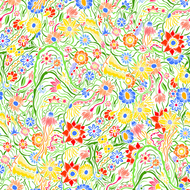 pattern with garden flowers - Vektor, Bild