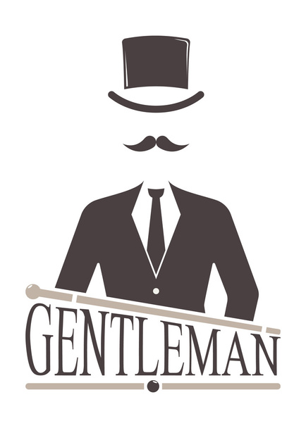 Gentlemens hipster icon logo vector badge - Vektör, Görsel