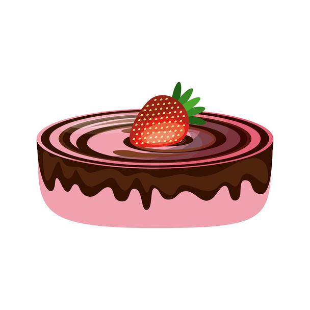 delicious cake sweet icon - Vector, Image
