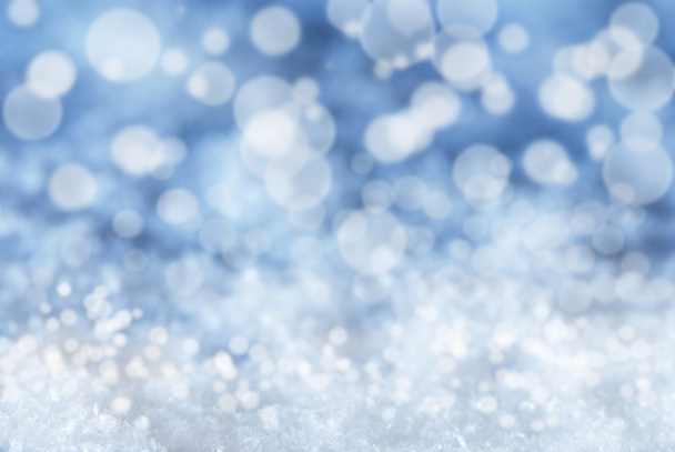 Blue Christmas Background With Bokeh And Snow - Foto, Bild