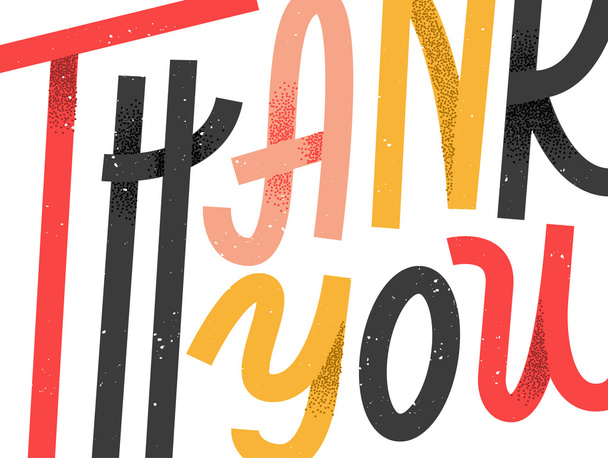 Thank you greeting card, colorful custom lettering that expands  - Vektor, Bild