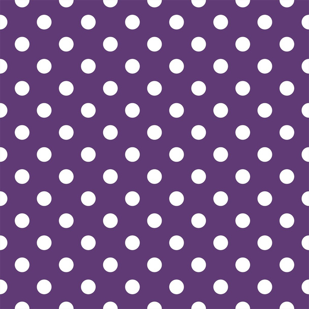 Vektor nahtloses Muster mit weißen Tupfen auf dunkelviolettem Hintergrund - Vektor, Bild