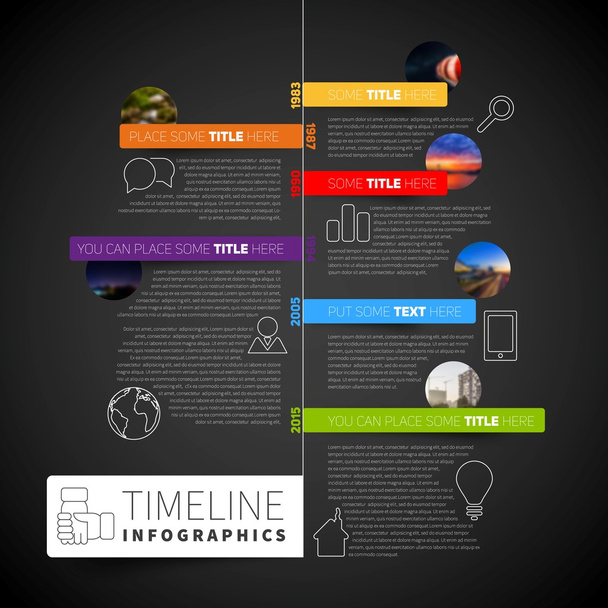 Infographic πρότυπο έκθεσης λωρίδα χρόνου  - Διάνυσμα, εικόνα