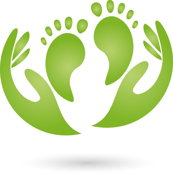 Feet and hands, logo, pedicure - Vector, Image