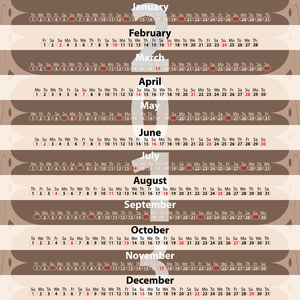 Calendario _ 2013
 - Vettoriali, immagini