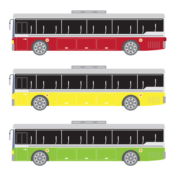 Vue latérale du bus urbain à plancher bas
  - Vecteur, image