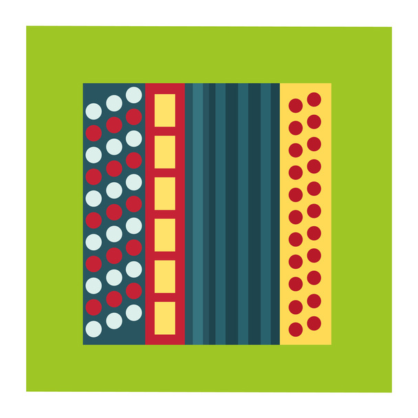 kleurrijke accordeon pictogram - Vector, afbeelding