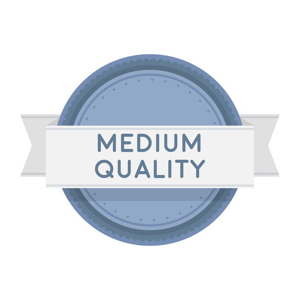 Medium quality icon in cartoon style isolated on white background. Label symbol stock vector illustration. - Vektor, kép