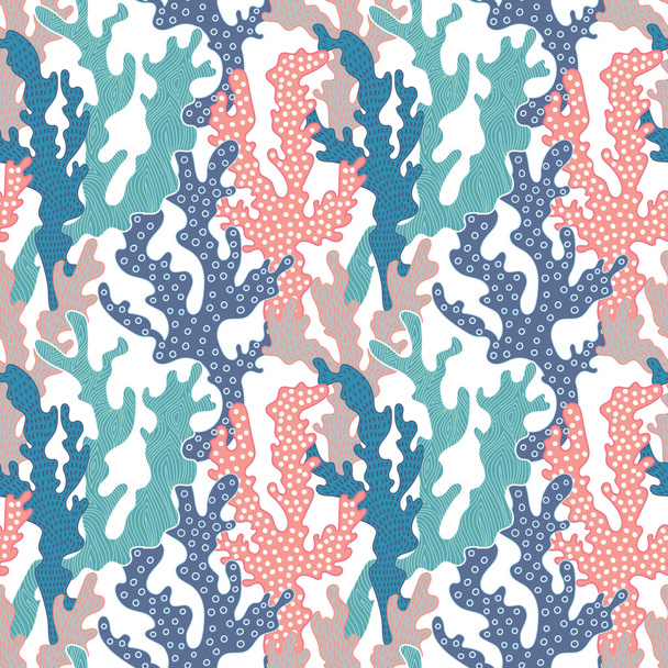 Colorful corals seamless pattern. Vector background - Διάνυσμα, εικόνα