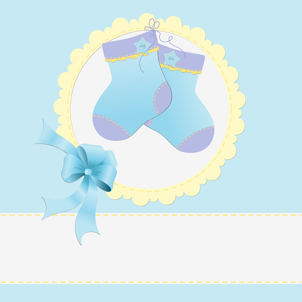Cute template for baby postcard - Διάνυσμα, εικόνα