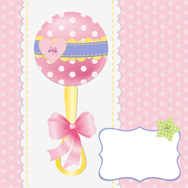 Cute template for baby postcard - ベクター画像