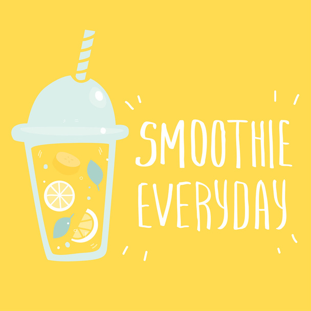 Cartoon smoothie to go cup  - Vector, imagen