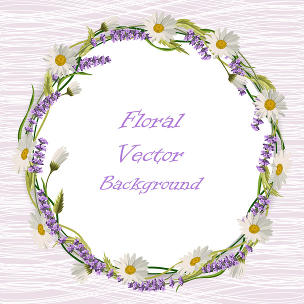 Wreath frame with flowers - Vector, Image