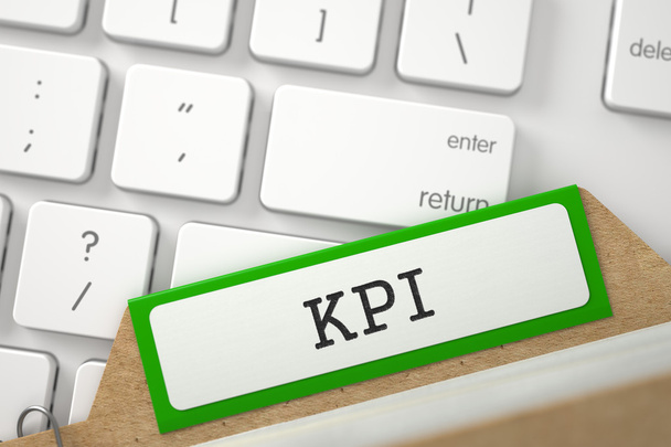 Fájl kártya felirattal KPI. 3d - Fotó, kép