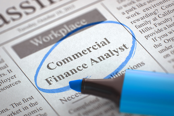 Were Hiring Commercial Finance Analyst. 3D - Foto, afbeelding