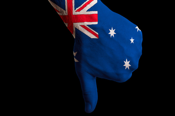austrália bandeira nacional polegar para baixo gesto para o fracasso feito com
 - Foto, Imagem