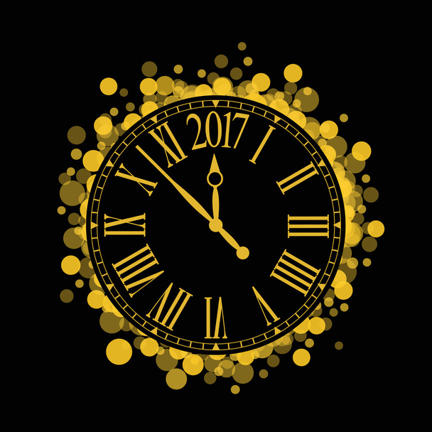 Вектор блискучий Новий рік 2017 зворотний відлік Годинник
  - Вектор, зображення