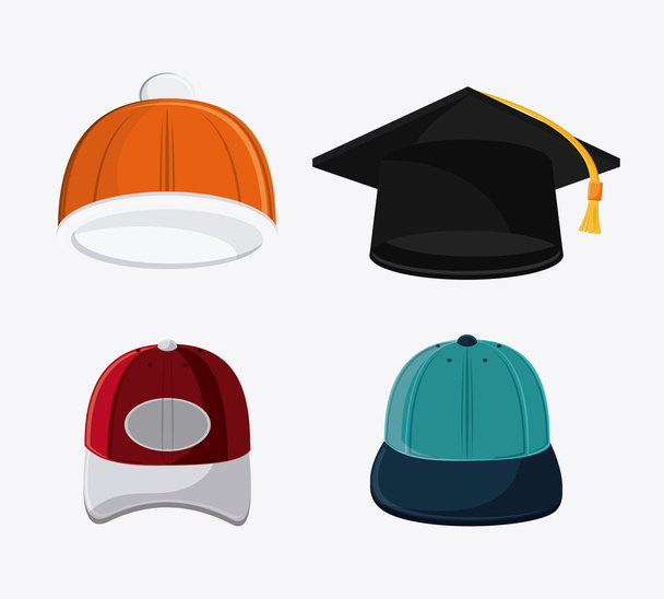 Soorten hoeden doek accesory - Vector, afbeelding