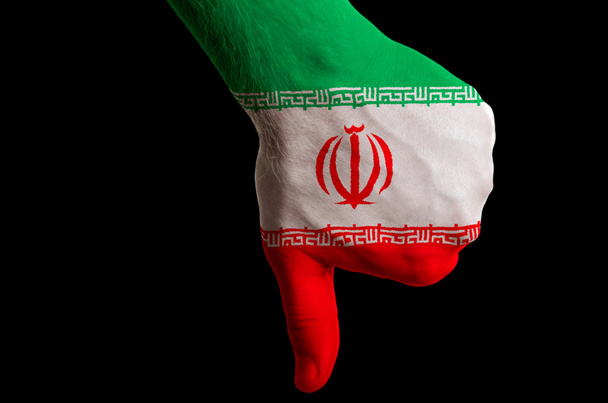 iran bandiera nazionale pollice in giù gesto per fallimento fatto con han
 - Foto, immagini