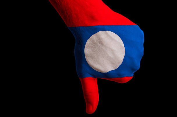 laos bandeira nacional polegares para baixo gesto para o fracasso feito com han
 - Foto, Imagem