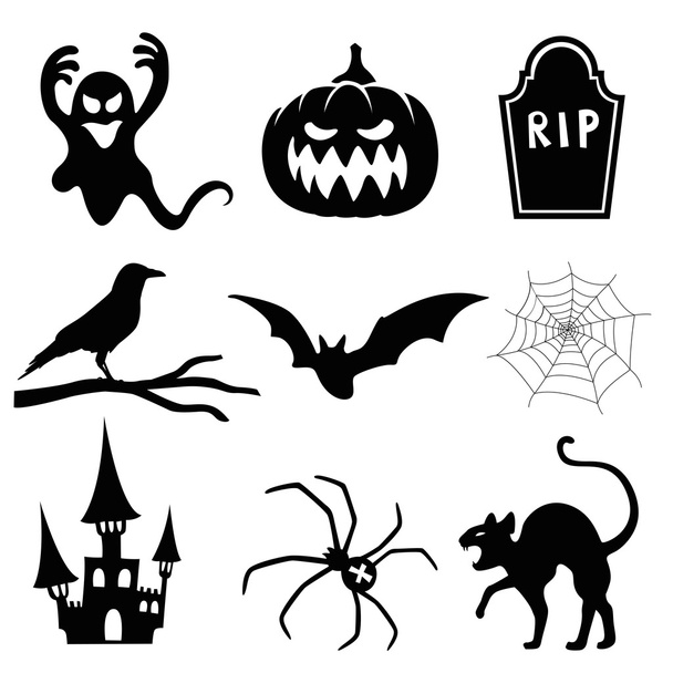 Ensemble silhouette Halloween - Vecteur, image