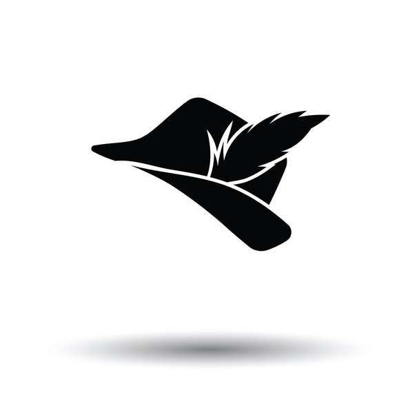 Κυνηγός καπέλο με φτερό εικονίδιο - Διάνυσμα, εικόνα