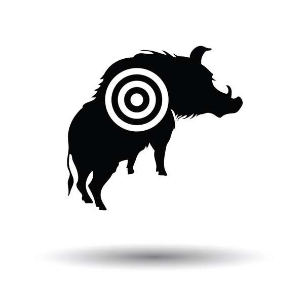 Wildschweinsilhouette mit Zielsymbol - Vektor, Bild
