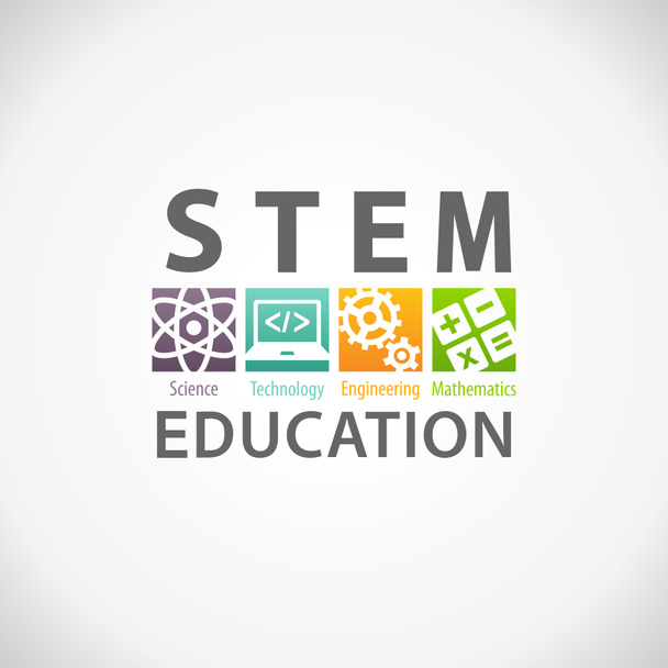 Логотип концепції STEM Education. науки техніки інженерії математики
.  - Фото, зображення