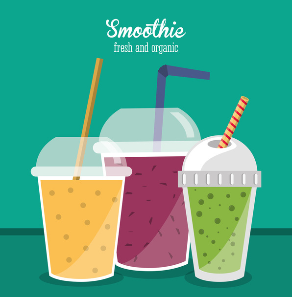 Smoothie ποτό γυάλινη σχεδίαση - Διάνυσμα, εικόνα