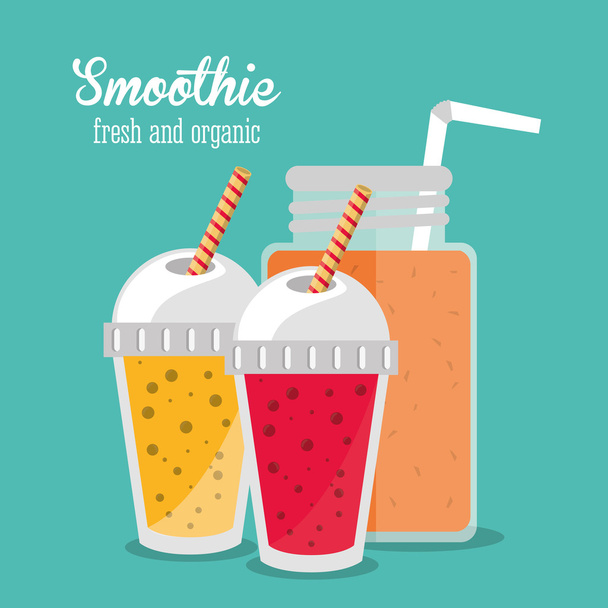 Smoothie drink glass design - ベクター画像