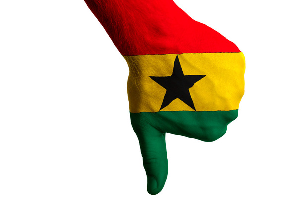 Ghana nationale vlag duim omlaag gebaar voor mislukking gemaakt met ha - Foto, afbeelding