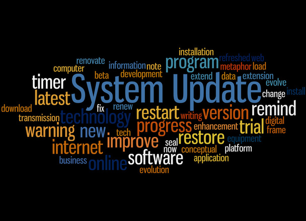 Aktualizace systému, slovo cloud koncepce 2 - Fotografie, Obrázek