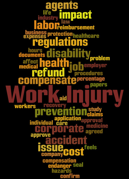 Work Injury, word cloud concept 4 - Photo, Image