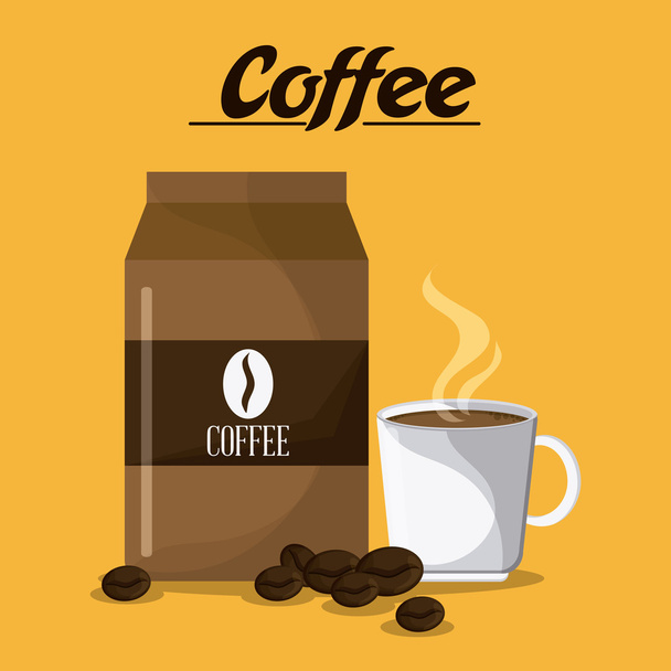 Σχεδιασμός χρόνου καφέ. Εικονίδιο καφέ. Πολύχρωμη απεικόνιση - Διάνυσμα, εικόνα