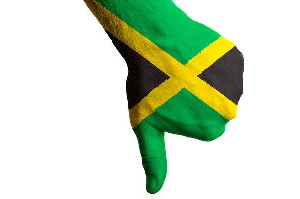 Jamaica zászlaja hüvelykujj le gesztus a hiba történt, h - Fotó, kép