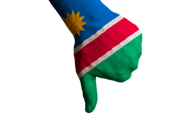 namibia bandera nacional pulgares hacia abajo gesto por el fracaso hecho con
 - Foto, Imagen
