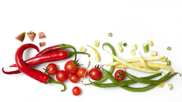 pepper, beans with cherry tomatoes - Zdjęcie, obraz