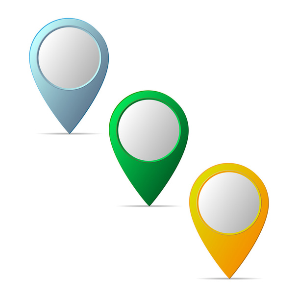 Set of map markers - vector illustration. - Vector, Image