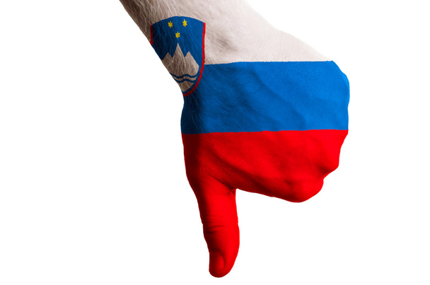 slovenia bandeira nacional polegar para baixo gesto por falha feita com
 - Foto, Imagem