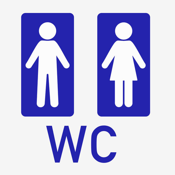 hombre y señora letrero de baño masculino símbolos femeninos
 - Vector, imagen
