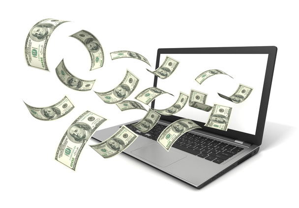 money and laptop concept   3d illustration - Fotó, kép