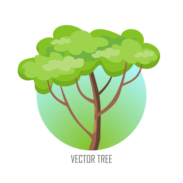 Tree with Green Leaves. - Vektor, kép